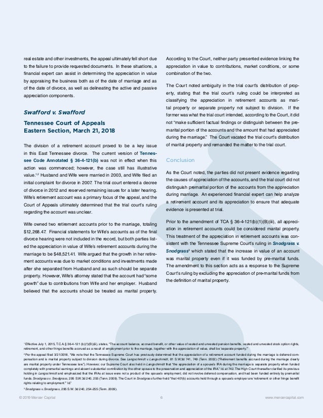 pension valuation for divorce in tennessee